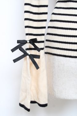 画像3: axes femme / 襟デザインボーダーニット  生成り Y-25-12-11-014-AX-TO-SZ-ZY