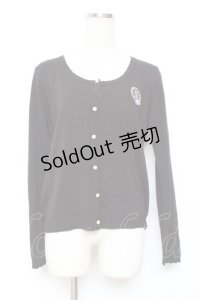 axes femme / フレーム刺繍入りカーディガン M 黒 Y-25-12-11-015-AX-TO-SZ-ZY