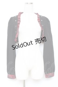 To Alice / BlackShamrock/チェックフリルショートボレロ  黒 Y-25-12-11-018-LO-TO-SZ-ZY