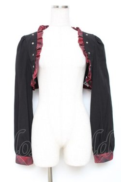 画像1: To Alice / BlackShamrock/チェックフリルショートボレロ  黒 Y-25-12-11-018-LO-TO-SZ-ZY