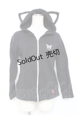 画像1: MAM / ねこみみパーカー  黒 Y-25-12-11-020-LO-TO-SZ-ZY