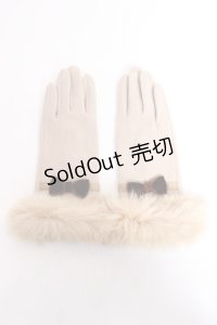 axes femme / ファーグローブ  ベージュ Y-25-12-11-003-AX-ZA-AS-ZY