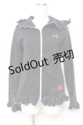 MAM / デビルキャット刺繍フリルパーカー  黒 Y-25-12-11-022-LO-TO-SZ-ZY