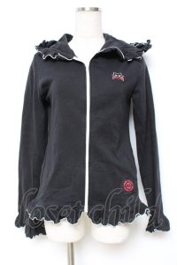 MAM / デビルキャット刺繍フリルパーカー  黒 Y-25-12-11-022-LO-TO-SZ-ZY