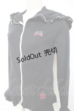 画像4: MAM / デビルキャット刺繍フリルパーカー  黒 Y-25-12-11-022-LO-TO-SZ-ZY