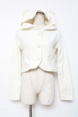 画像1: PEACE NOW / くまみみボレロ M 白 Y-25-12-11-023-PU-JA-SZ-ZY