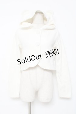 画像1: PEACE NOW / くまみみボレロ M 白 Y-25-12-11-023-PU-JA-SZ-ZTC065