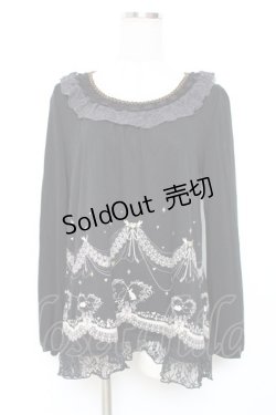 画像1: axes femme / 裾プリントプルオーバー M 黒 Y-25-12-11-024-AX-TO-SZ-ZY