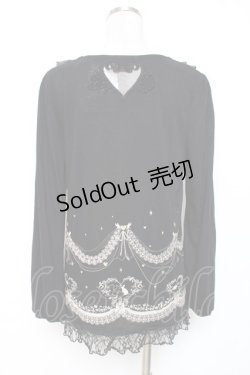 画像2: axes femme / 裾プリントプルオーバー M 黒 Y-25-12-11-024-AX-TO-SZ-ZY