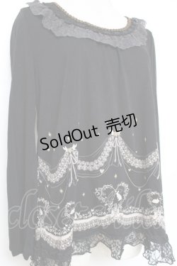 画像3: axes femme / 裾プリントプルオーバー M 黒 Y-25-12-11-024-AX-TO-SZ-ZY