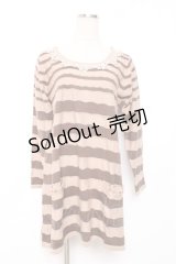 axes femme / ボーダーチュニック  ベージュ Y-25-12-11-025-AX-TO-AS-ZY