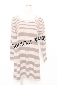 axes femme / ボーダーチュニック  ベージュ Y-25-12-11-025-AX-TO-AS-ZY