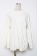 axes femme / アソート釦付スリット袖ニット F 白 Y-25-12-11-026-AX-TO-SZ-ZY