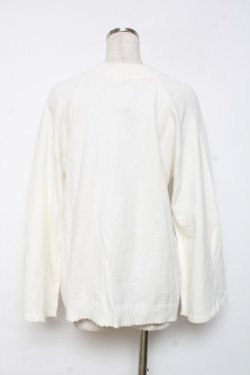 画像2: axes femme / アソート釦付スリット袖ニット F 白 Y-25-12-11-026-AX-TO-SZ-ZY