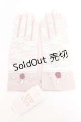 axes femme / リボンフィンガーレスグローブ  淡ピンク Y-25-12-11-004-AX-ZA-AS-ZY