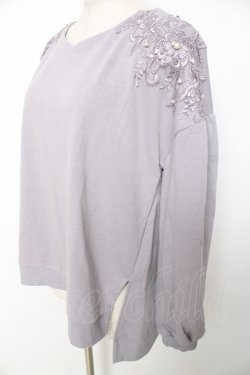 画像3: axes femme / 花モチーフレース使いプルオーバー M ラベンダー Y-25-12-11-027-AX-TO-SZ-ZY