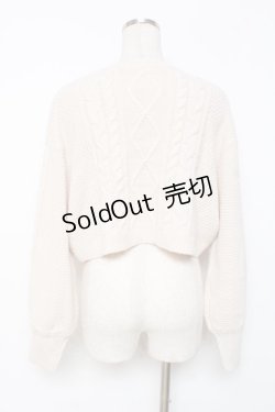 画像2: axes femme / Wレースアップショートニット M 生成り Y-25-12-11-029-AX-TO-SZ-ZY