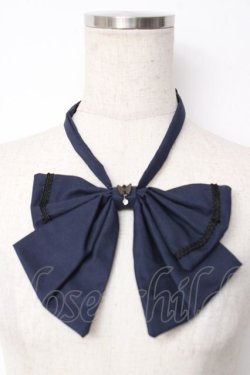 画像1: Sheglit / "Rosalia"リボンタイ  ネイビー Y-25-12-12-052-EL-ZA-SZ-ZY