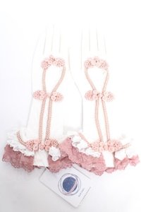 Hoshibako Works / 彩花磁　レース手袋  ピンク Y-25-12-12-053-LO-ZA-SZ-ZY