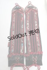 Ozz oneste / チャイナジャガードラインアームカバー  黒×赤 Y-25-12-12-054-OO-ZA-SZ-ZY