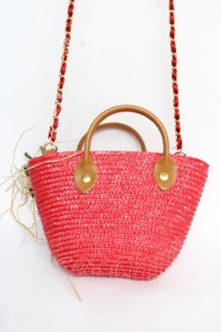 画像2: PINK HOUSE / 麦わらポシェット  アカ Y-25-12-12-078-LO-BG-SZ-ZY