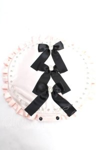 Ank Rouge / リボンうちわケース  ピンク Y-25-12-12-079-CA-ZA-SZ-ZY