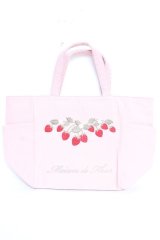 Maison de FLEUR / いちご刺繍サイドポケットトートバッグ F ピンク Y-25-12-12-081-LO-BG-SZ-ZY