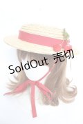 PINK HOUSE / さくらんぼコサージュ付き麦わら帽子  赤 Y-25-12-12-094-LO-AC-SZ-ZT0304V