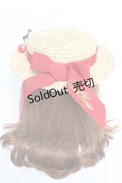 画像3: PINK HOUSE / さくらんぼコサージュ付き麦わら帽子  赤 Y-25-12-12-094-LO-AC-SZ-ZT0304V