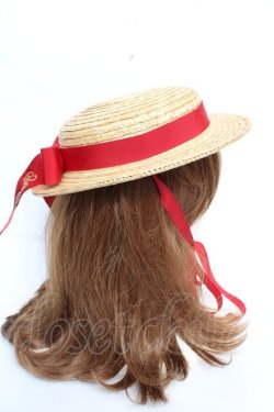 画像4: PINK HOUSE / さくらんぼコサージュ付き麦わら帽子  赤 Y-25-12-12-094-LO-AC-SZ-ZY