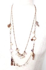 画像1: axes femme / モチーフ2連ネックレス  Aゴールド Y-25-12-12-010-AX-AC-SZ-ZT649F001 (1)