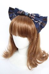 ALICE and the PIRATES / Kitten's Wonder Night Tea Party柄カチューシャ  紺 Y-25-12-12-100-PA-AC-SZ-ZY