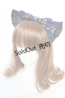 画像1: ALICE and the PIRATES / Kitten's Wonder Night Tea Party柄カチューシャ  紺 Y-25-12-12-100-PA-AC-SZ-ZY