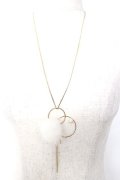 axes femme / チェーン×ファーネックレス  ゴールド Y-25-12-12-011-AX-AC-SZ-ZY