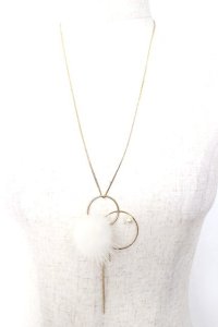 axes femme / チェーン×ファーネックレス  ゴールド Y-25-12-12-011-AX-AC-SZ-ZY