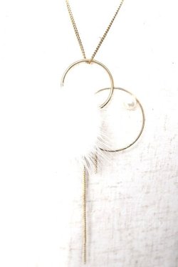 画像2: axes femme / チェーン×ファーネックレス  ゴールド Y-25-12-12-011-AX-AC-SZ-ZY