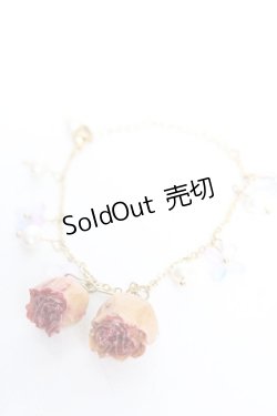 画像1: axes femme / 薔薇×パールブレスレット  ゴールド Y-25-12-12-012-AX-AC-SZ-ZY