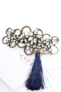 axes femme / ジャスミンヘアクリップ  紺 Y-25-12-12-013-AX-AC-SZ-ZY
