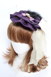 metamorphose / 羽根付ヴェール円形カチューシャ  紫 Y-25-12-12-112-ME-AC-SZ-ZY