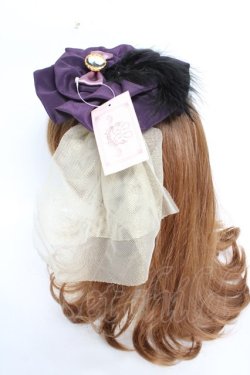 画像2: metamorphose / 羽根付ヴェール円形カチューシャ  紫 Y-25-12-12-112-ME-AC-SZ-ZY