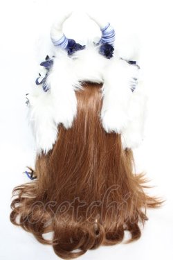 画像3: Atelier Beatrice / 角×耳フラワーカチューシャ  ホワイト×ブルー Y-25-12-12-117-GO-AC-SZ-ZY