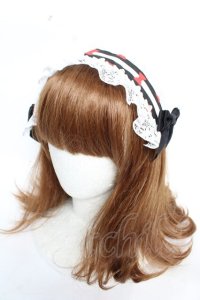 marcHenTica / 浴衣風ワンピースヘッドドレス  黒 Y-25-12-12-122-LO-AC-SZ-ZY