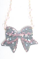 Angelic Pretty /  ときめきリボンネックレス  黒 Y-25-12-12-002-AP-AC-SZ-ZY
