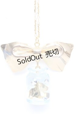 画像1: Q-pot. /アリス/フローディングボトルネックレス  ゴールド×サックス Y-25-12-12-019-QP-AC-AS-ZT0304V