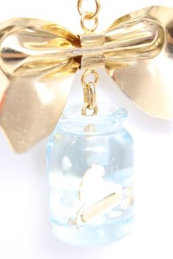 画像2: Q-pot. /アリス/フローディングボトルネックレス  ゴールド×サックス Y-25-12-12-019-QP-AC-AS-ZY