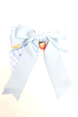 画像1: Hoshibako Works / ストロベリー・リボンブーケ　ギンガムチェックリボンクリップ  サックス Y-25-12-12-020-LO-AC-SZ-ZY