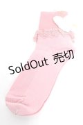 Jane Marple / レーストリミング折返しソックス  ピンク Y-25-12-12-033-JM-ZA-SZ-ZY