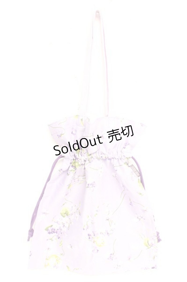 画像1: PINK HOUSE / Little Violet柄巾着バッグ  ラベンダー Y-25-12-12-035-LO-BG-SZ-ZT635 (1)