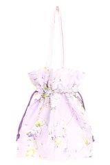 PINK HOUSE / Little Violet柄巾着バッグ  ラベンダー Y-25-12-12-035-LO-BG-SZ-ZY