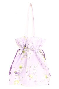 PINK HOUSE / Little Violet柄巾着バッグ  ラベンダー Y-25-12-12-035-LO-BG-SZ-ZY